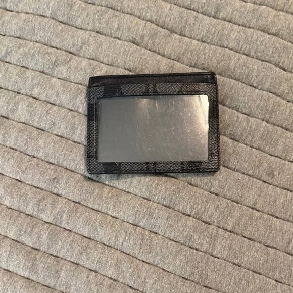 Coach Slim ID Card Case CW366 – Signature Canvas Charcoal, Very Good - Picture 4 of 4